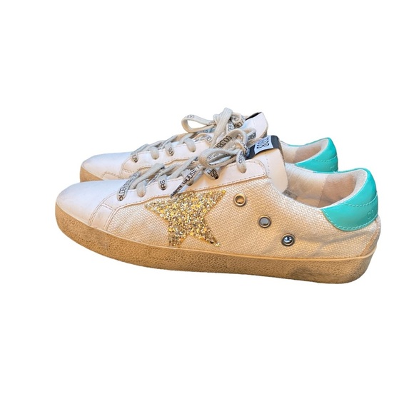 Golden Goose GGDB Canvas & White Superstar Sneakers size 7 - Picture 4 of 9